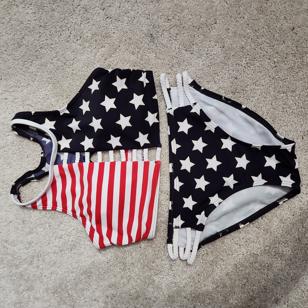 Red White and blue American Flag Bikini